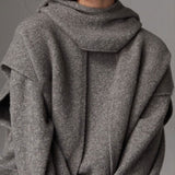 Athflow Granular Fleece Oversized Sweater and Wide Leg Knit Pants Matching Set