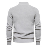 Athletic Half Zip High Neck Long Sleeve Winter Men Knit Pullover Sweater