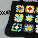 Bohemian Floral Granny Square Handmade Crochet Knit Shoulder Bag