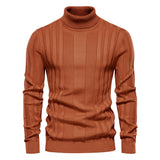 Casual Chunky Ribbed Knit Long Sleeve Winter Men Turtleneck Sweater