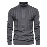 Casual Chunky Ribbed Knit Long Sleeve Winter Men Turtleneck Sweater