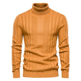 Casual Chunky Ribbed Knit Long Sleeve Winter Men Turtleneck Sweater