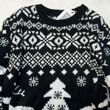 Christmas Holiday Nordic Fair Isle Reindeer Pattern Pullover Long Sweater