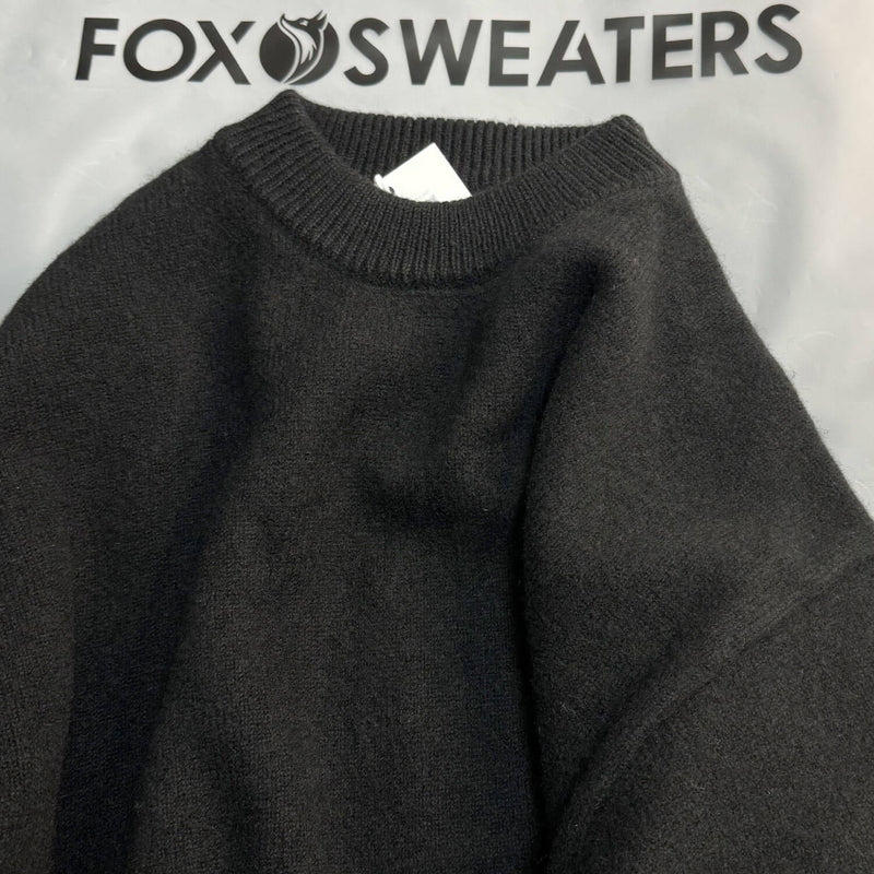 Classic Crew Neck Drop Shoulder Long Sleeve Rib Knit Oversized Sweater