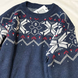 Classic Nordic Fair Isle Crew Neck Long Sleeve Men Christmas Sweater