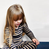 Cozy Kids Striped Ribbed Knit Long Sleeve Sweater and High Waist Slim Pants Matching Set