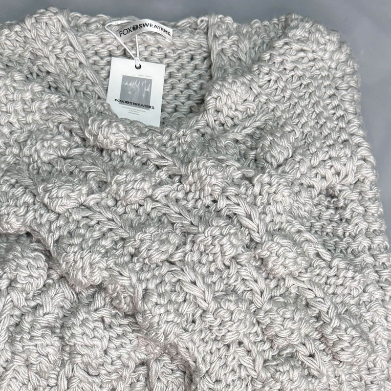 Cute Bubble Sleeve Popcorn Crochet Hand Knit Chunky Yarn Cardigan