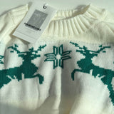 Fair Isle Crew Neck Reindeer Pattern Pullover Christmas Sweater