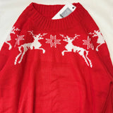 Fair Isle Crew Neck Reindeer Pattern Pullover Christmas Sweater