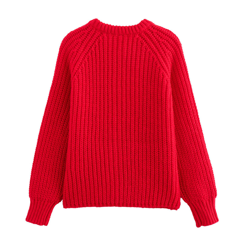 Red crew neck cardigan online