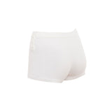 Minimalist Monochrome High Waist Button Side Ribbed Knit Hot Shorts