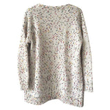 Multicolored Spotted Drop Shoulder Long Sleeve Open Front Knit Cardigan