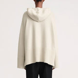 Nordic Solid Color Ribbed Knit Long Sleeve Split Oversized Hooded Sweater