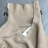 Preppy Spread Collar V Neck Bishop Sleeve Brioche Rib Knit Pullover Sweater