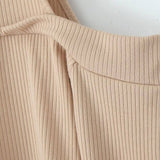 Sexy High Neck Cold Shoulder Long Sleeve Ribbed Knit Pullover Sweater