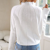 Trendy Mock Neck Dolman Sleeve Rib Knit Oversize Pullover Sweater