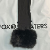 Vintage Black Faux Fur Trim Long Sleeve Cropped Bolero Shrug Cardigan