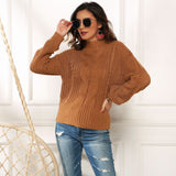 Classic High Neck Long Sleeve Fisherman Pullover Sweater