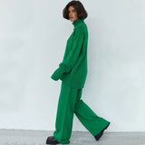 Cozy Knit Turtleneck Sweater and Wide Leg Pants Matching Set