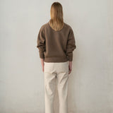 Trendy Half Button Oversized Pullover Wool Collared Sweater